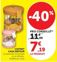 COFFRET CAGE SENTEUR Comprenant une bougie et un diffuseu Modèles au choix