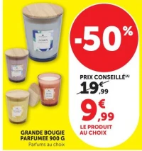GRANDE BOUGIE PARFUMEE 900 G Parfums au choix