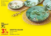 ASSIETTE A SALADE En porcelaine 21 cm Modèles au choix