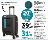 VALISE À ROULETTES U 55 CM