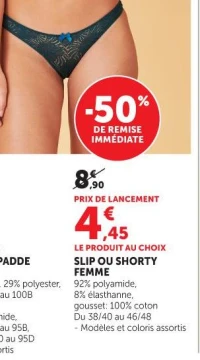 SLIP OU SHORTY FEMME
