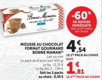MOUSSE AU CHOCOLAT FORMAT GOURMAND BONNE MAMAN