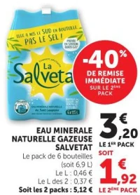 EAU MINERALE NATURELLE GAZEUSE SALVETAT