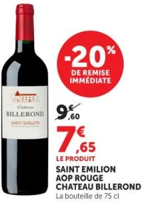 SAINT EMILION AOP ROUGE CHATEAU BILLEROND
