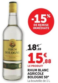RHUM BLANC AGRICOLE BOLOGNE 50°
