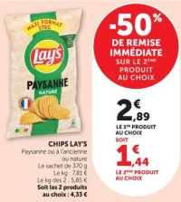 CHIPS LAY'S Paysanne ou à l'ancienne ou nature