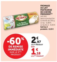 FROMAGE AU LAIT PASTEURISE DE CHEVRE PRESIDENT