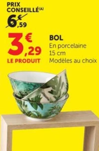 BOL En porcelaine 15 cm Modèles au choix
