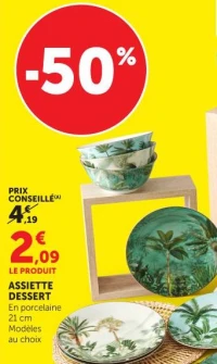 ASSIETTE DESSERT En porcelaine 21 cm Modèles au choix