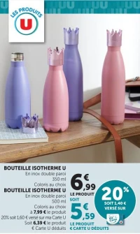 BOUTEILLE ISOTHERME U En inox double paroi 350 ml