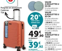 Valise à roulettes U 53 cm