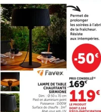 LAMPE DE TABLE CHAUFFANTE SIRMIONE