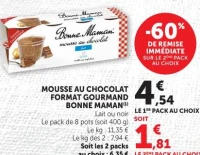MOUSSE AU CHOCOLAT FORMAT GOURMAND BONNE MAMAN