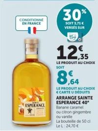 ARRANGE SAINTE ESPERANCE 40° Banane caramel ou citron gingembre ou vanille