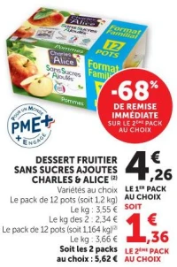 DESSERT FRUITIER SANS SUCRES AJOUTES CHARLES & ALICE