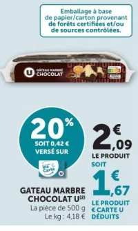 GATEAU MARBRE CHOCOLAT U