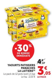 YAOURTS PATISSIERS PANACHES LA LAITIERE