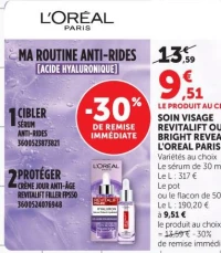 SOIN VISAGE REVITALIFT OU BRIGHT REVEAL