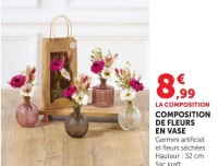 COMPOSITION DE FLEURS EN VASE