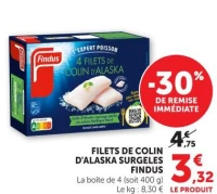 FILETS DE COLIN D'ALASKA SURGELES FINDUS