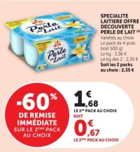 SPECIALITE LAITIERE OFFRE DECOUVERTE PERLE DE LAIT