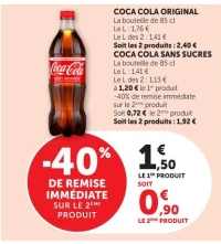COCA COLA ORIGINAL ou SANS SUCRES