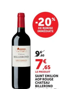 SAINT EMILION AOP ROUGE CHATEAU BILLEROND