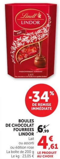 BOULES DE CHOCOLAT FOURREES LINDOR