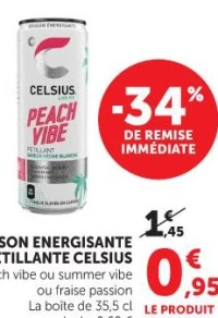 Boisson energisante petillante Celsius