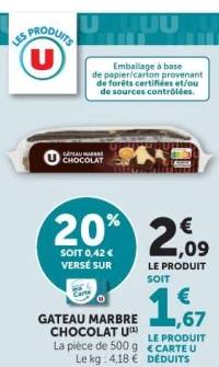 Gateau marbre chocolat U