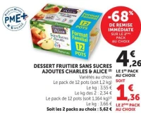 DESSERT FRUITIER SANS SUCRES AJOUTES CHARLES & ALICE