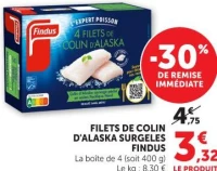 FILETS DE COLIN D'ALASKA SURGELES FINDUS