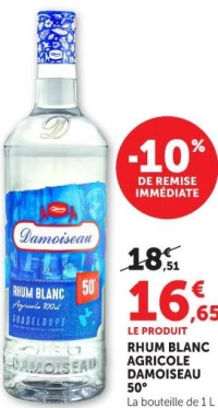 RHUM BLANC AGRICOLE DAMOISEAU 50°