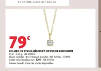COLLIER OR 375 MILLIÈMES ET OXYDE DE ZIRCONIUM