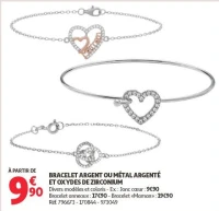 BRACELET ARGENT OU MÉTAL ARGENTÉ ET OXYDES DE ZIRCONIUM
