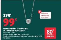 COLLIER ARGENT ET DIAMANTS DE SYNTHÈSE 0,24 CARAT*
