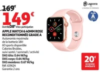 APPLE WATCH 6 40MM ROSE RECONDITIONNÉE GRADE A