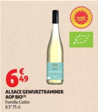 ALSACE GEWURZTRAMINER AOP BIO(2) Famille Cattin 8.5°