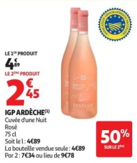 IGP ARDÈCHE(1) Cuvée d'une Nuit Rosé 75 cl