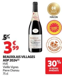 BEAUJOLAIS VILLAGES AOP(1) HVE Vieilles Vignes Pierre Chanau 75 cl