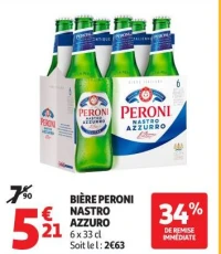 Bière PERONI NASTRO AZZURO