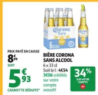 Bière corona sans alcool