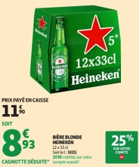 Bière blonde heineken