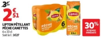 LIPTON PÉTILLANT PÊCHE CANETTES 6 x 33 cl