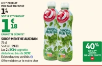 SIROP MENTHE AUCHAN 75 cl