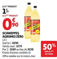 SCHWEPPES AGRUMES ZÉRO 1.5 l