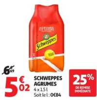SCHWEPPES AGRUMES 4 x 1.5 l
