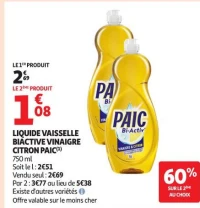 LIQUIDE VAISSELLE BIÀCTIVE VINAIGRE CITRON PAIC