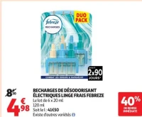 RECHARGES DE DÉSODORISANT ÉLECTRIQUES LINGE FRAIS FEBREZE
