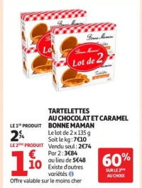 TARTELETTES AU CHOCOLAT ET CARAMEL BONNE MAMAN